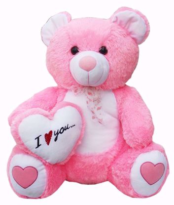 Teddy with I Love You Heart, Pink, lovers day teddy bear online
