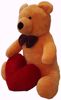 Super soft Teddy with Red Heart, Pumpkin Orange,,red teddy bear with heart online