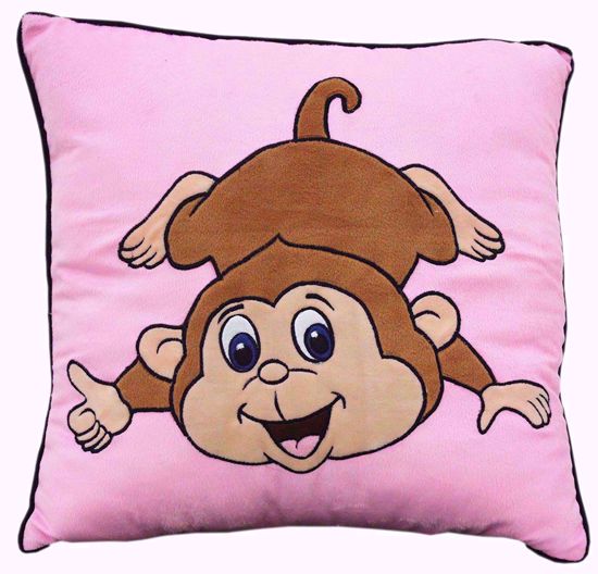Baby Stuffed Toy monkey  Pillow Pink 16X16 Inch,monkey pillow pet online