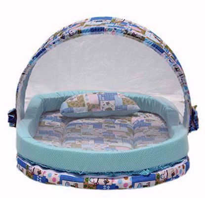 Mattress with Mosquito Net and Bumper Guard Animal (Blue) - MT-06-blue-animal-print	,cute mosquito net online