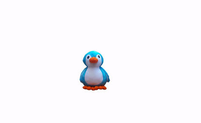 Picture of penguin 18cm blue.