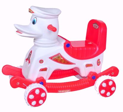 Musical baby Duck Rider- Red & White