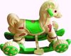Musical Baby Horse Rider - Cream & Green