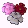 Flower-Pillow-Set-of-3, Pink, red, White