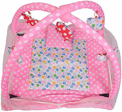 Baby Play Gym with Mosquito Net and Baby Bedding Set -Pink