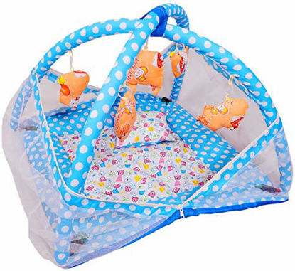 Baby Play Gym with Mosquito Net and Baby Bedding Set -Blue