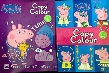 PEPPA PIG COPY COLOUR-Peppa knows her ABC, Peppa time for bed( SET OF TWO BOOKS)